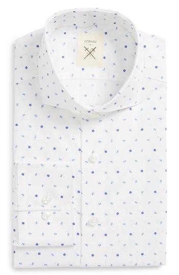 Men's Strong Suit Trim Fit Floral Dress Shirt .5 R - Blue