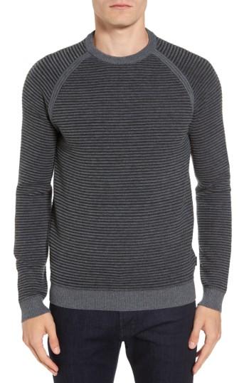 Men's Ted Baker London Cashoo Slim Fit Ribbed Sweatshirt (s) - Grey