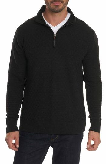 Men's Robert Graham American Beech Wool & Cashmere Sweater - Black
