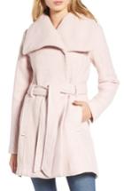 Women's Steve Madden Belted Waffle Woven Coat - Pink