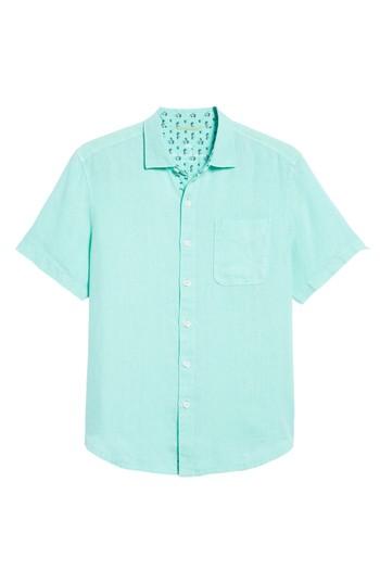 Men's Tommy Bahama Seaspray Breezer Regular Fit Linen Sport Shirt, Size - Green