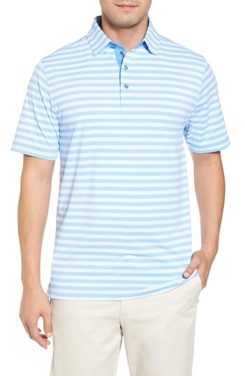 Men's Bobby Jones Xh2o Del Mar Stripe Jersey Polo - Blue