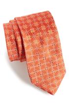 Men's Ted Baker London Floral Silk Tie, Size - Orange