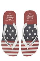 Men's Havaianas Usa Stars & Stripes Flip Flop /40 Br - White