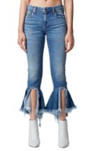 Women's Blanknyc Fray Ruffle Hem Crop Jeans - Blue