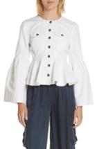 Women's Cinq A Sept Josephina Denim Jacket, Size - White