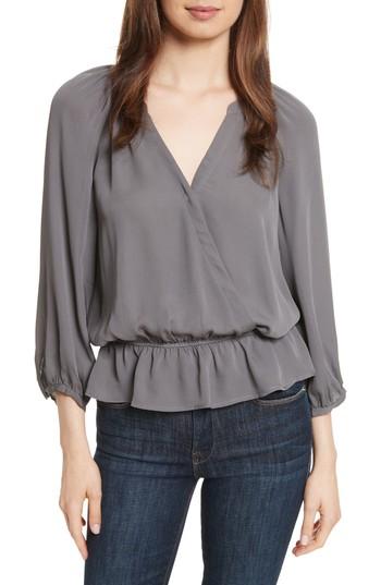 Women's Joie Louvre Silk Top - Grey