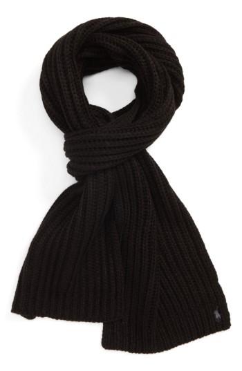 Men's Polo Ralph Lauren Chunky Rib Knit Scarf, Size - Black