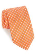 Men's Salvatore Ferragamo Whale Print Silk Tie, Size - Orange