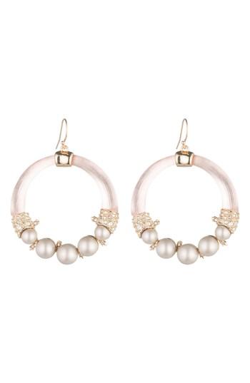 Women's Alexis Bittar Shell Pearl Hoop Earrings