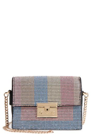Topshop Rosie Diamante Rainbow Crossbody Bag - Black