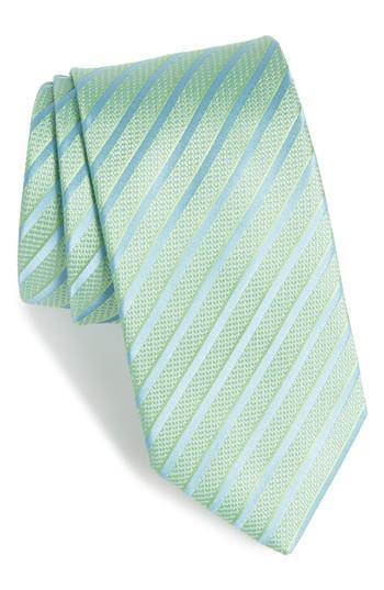 Men's Hugo Boss Stripe Silk Tie, Size - Green
