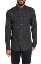 Men's Calibrate Slim Fit Check Flannel Sport Shirt, Size - Grey