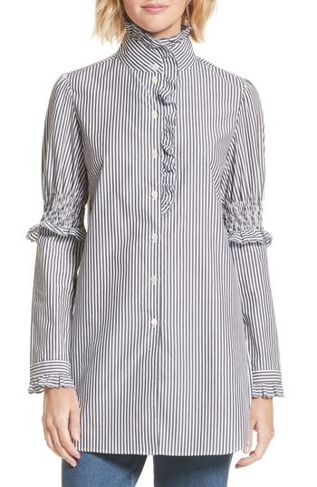 Women's See By Chloe Stripe Cotton Shirt Us / 36 It - Blue