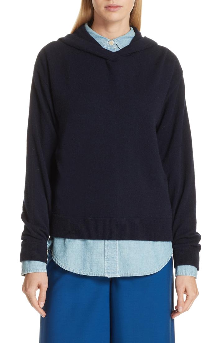 Women's Vince Overlap Cashmere Hoodie