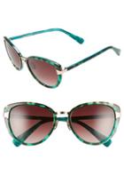 Women's Oscar De La Renta '219' 55mm Cat Eye Sunglasses - Turquoise Tortoise