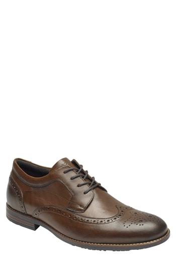 Men's Rockport Dustyn Waterproof Wingtip M - Brown