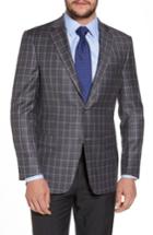 Men's Hart Schaffner Marx Classic Fit Plaid Wool Sport Coat R - Beige