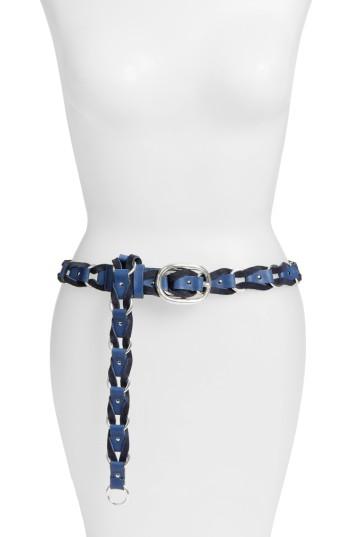 Women's Rag & Bone Mason Woven Leather Belt - Black