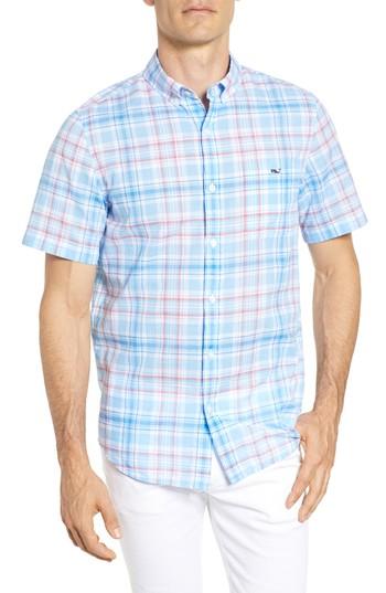 Men's Vineyard Vines Fire Road Tucker Slim Fit Plaid Sport Shirt - Blue