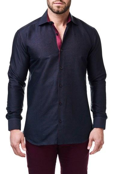 Men's Maceoo Luxor Red Matrix Contemporary Fit Sport Shirt