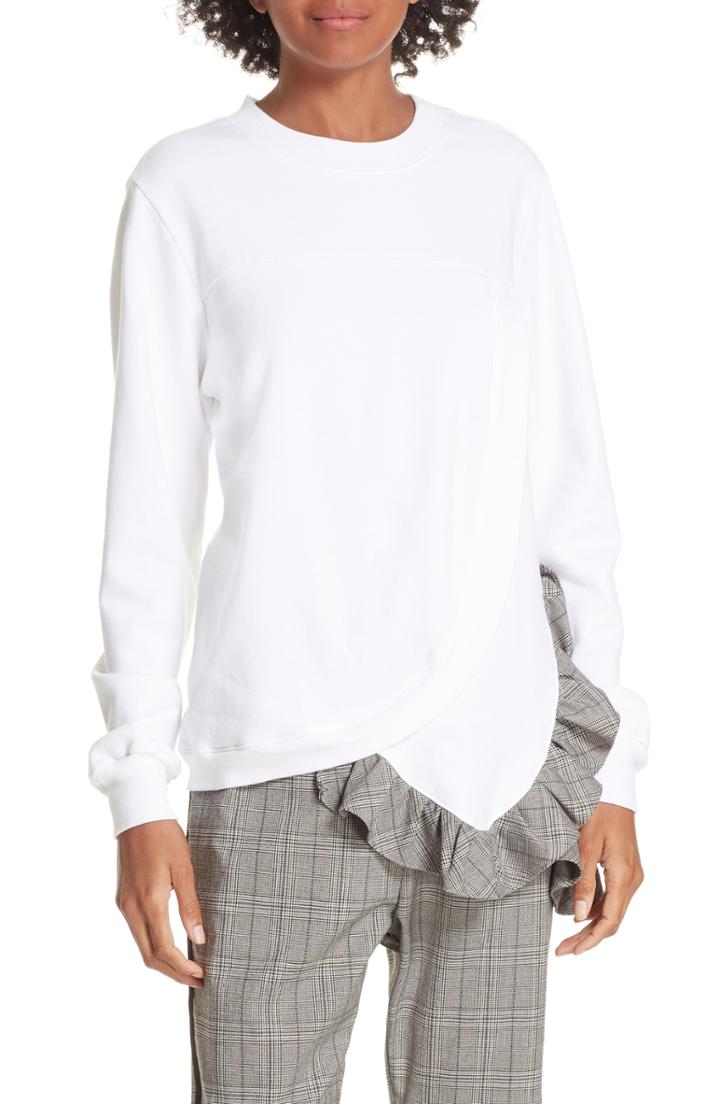 Women's Rebecca Taylor Silk Sleeve Merino Wool Sweater - White