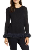 Women's Rebecca Taylor Silk Sleeve Merino Wool Sweater - White