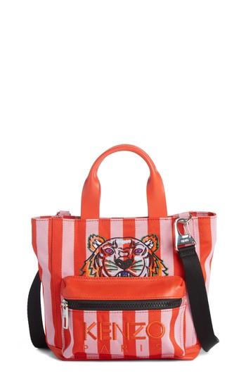 Kenzo Mini Kanvas Embroidered Tiger Stripe Tote - Pink