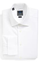 Men's David Donahue Trim Fit Solid French Cuff Dress Shirt .5 - 32/33 - White