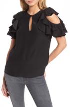Women's Parker Brandie Cold Shoulder Silk Top - Black