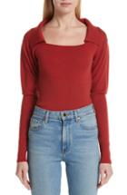 Women's 1.state Blouson Sleeve V-neck Sweater, Size - Red