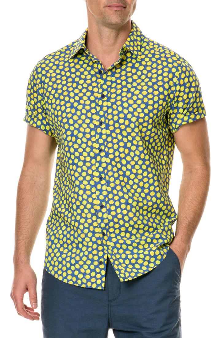 Men's Rodd & Gunn Davis Bay Fit Sport Shirt, Size Medium - Blue