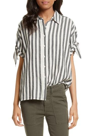 Women's The Great. The Tie Sleeve Shirt - Black