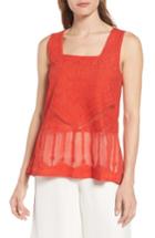 Women's Kobi Halperin Kayleigh Embroidered Cotton Peplum Tank - Red