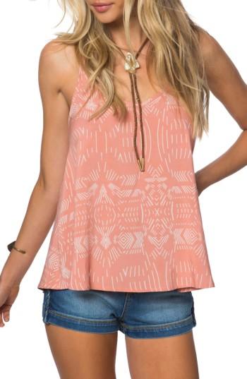 Women's O'neill Vancouver Print Tank - Coral