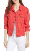 Women's Tinsel Decon Distressed Denim Jacket - Red