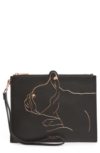 Ted Baker London Barker Leather Pouch - Black