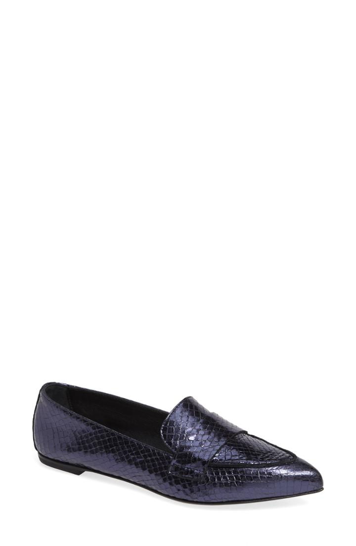 Women's Agl Softy Pointy Toe Moccasin Loafer .5us / 36.5eu - Blue