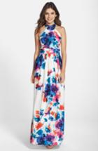Women's Eliza J Floral Print Halter Maxi Dress - None