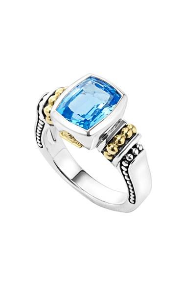 Women's Lagos 'caviar Color' Small Semiprecious Stone Ring