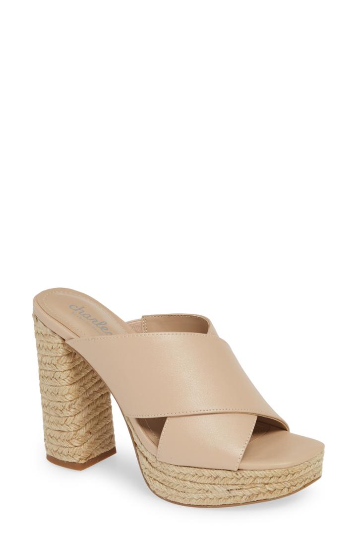 Women's Charles By Charles David Index Platform Slide Sandal M - Beige