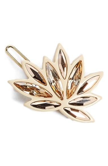 Alexandre De Paris 'eclat' Small Crystal Barrette, Size - Beige