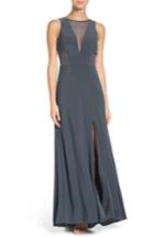 Women's Morgan & Co. Illusion Gown /2 - Grey