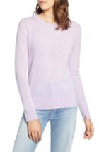 Women's Halogen Crewneck Cashmere Sweater, Size - Purple