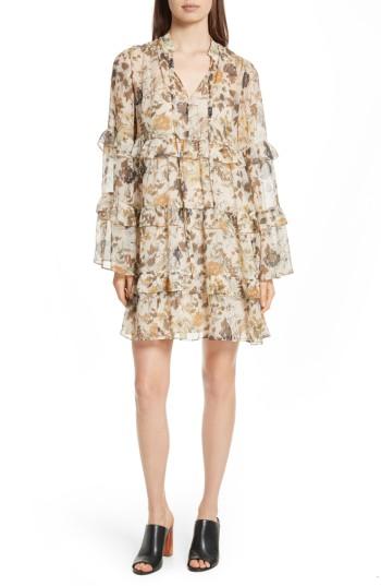 Women's Robert Rodriguez Tiered Ruffle Silk Dress - Ivory