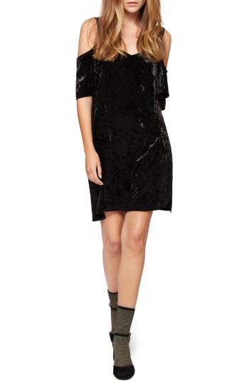 Women's Sanctuary Drea Off The Shoulder Crushed Velvet Dress - Black