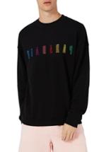 Men's Topman Paradais Embroidered Sweatshirt - Black