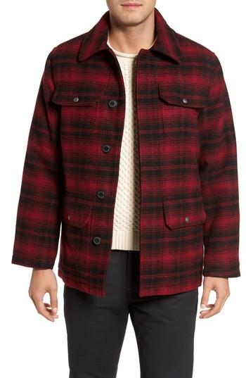 Men's Cole Haan Hunter Jack Wool Blend Shirt Jacket, Size - Red