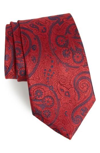Men's Nordstrom Men's Shop Provincial Paisley Silk Tie, Size X-long - Red