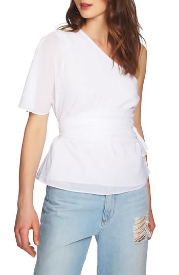 Women's 1.state Tie Waist One-shoulder Blouse - White